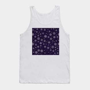 Dark Background Winter Snowflakes Pattern Tank Top